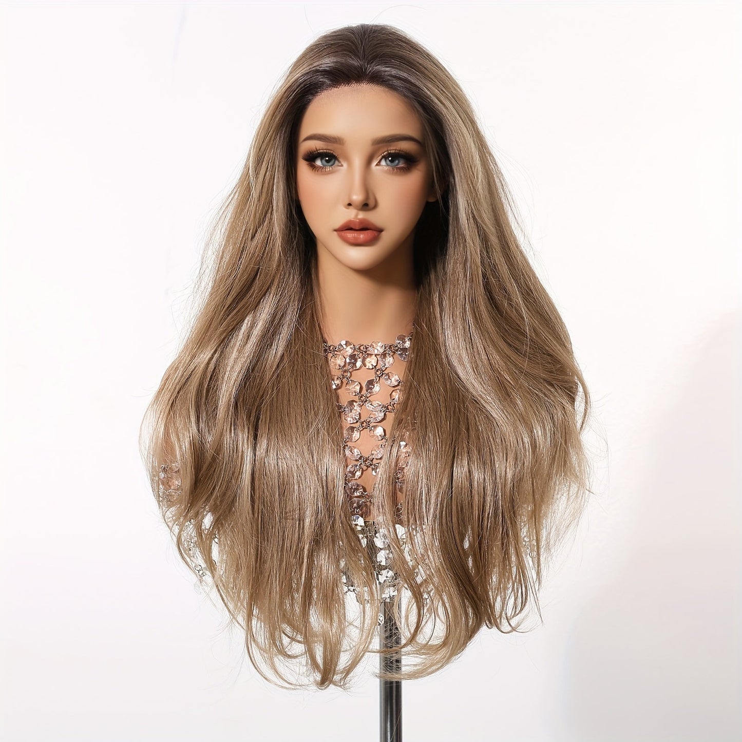 Women's Fashion Wig 26 Inch Curly Wave Basics Style - High Temperature Fiber Synthetic Lace Front Wig, Density 150%, 13x5x1 Lace Area - Versatile for Daily Wear, Work, Parties, Cosplay Events