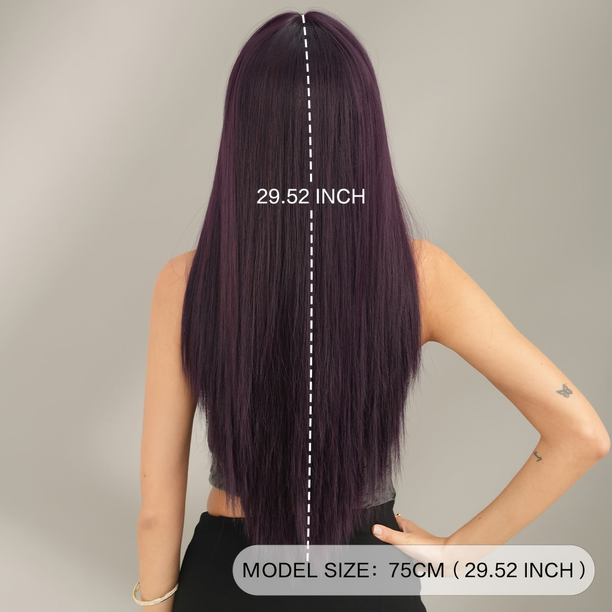 Viscose Long Straight Synthetic Wig - Movie Theme, Heat Resistant, Mid-Part, High Density, Rose Net Cap, for Halloween Costume Party, 29.53inch