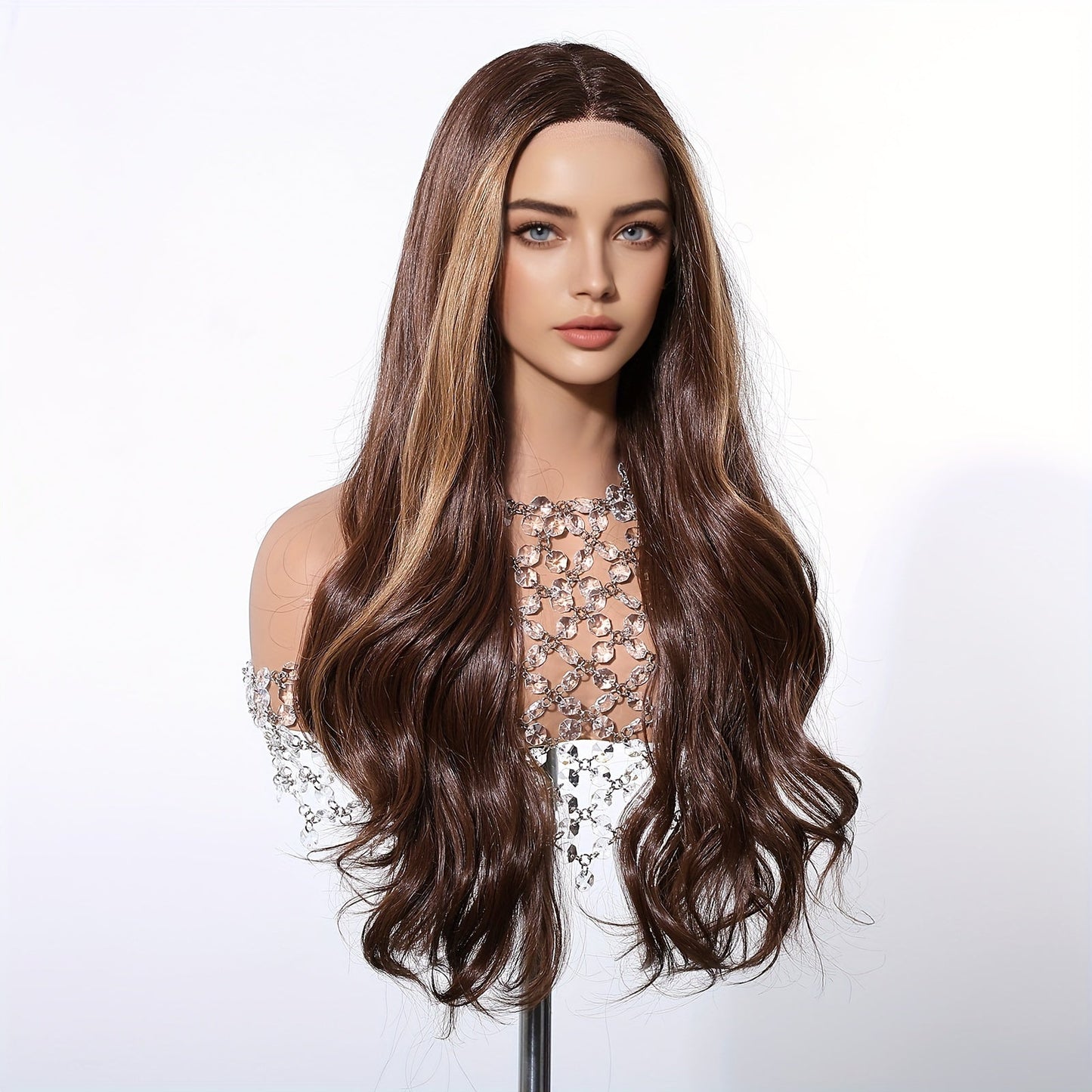 Women's Fashion 24" Curly Wave Synthetic Lace Front Wig | High-Quality Heat-Resistant Fiber | 150% Density | 13x5x1 Lace Area | Basic Style | Versatile for Daily Wear, Parties, Cosplay Events