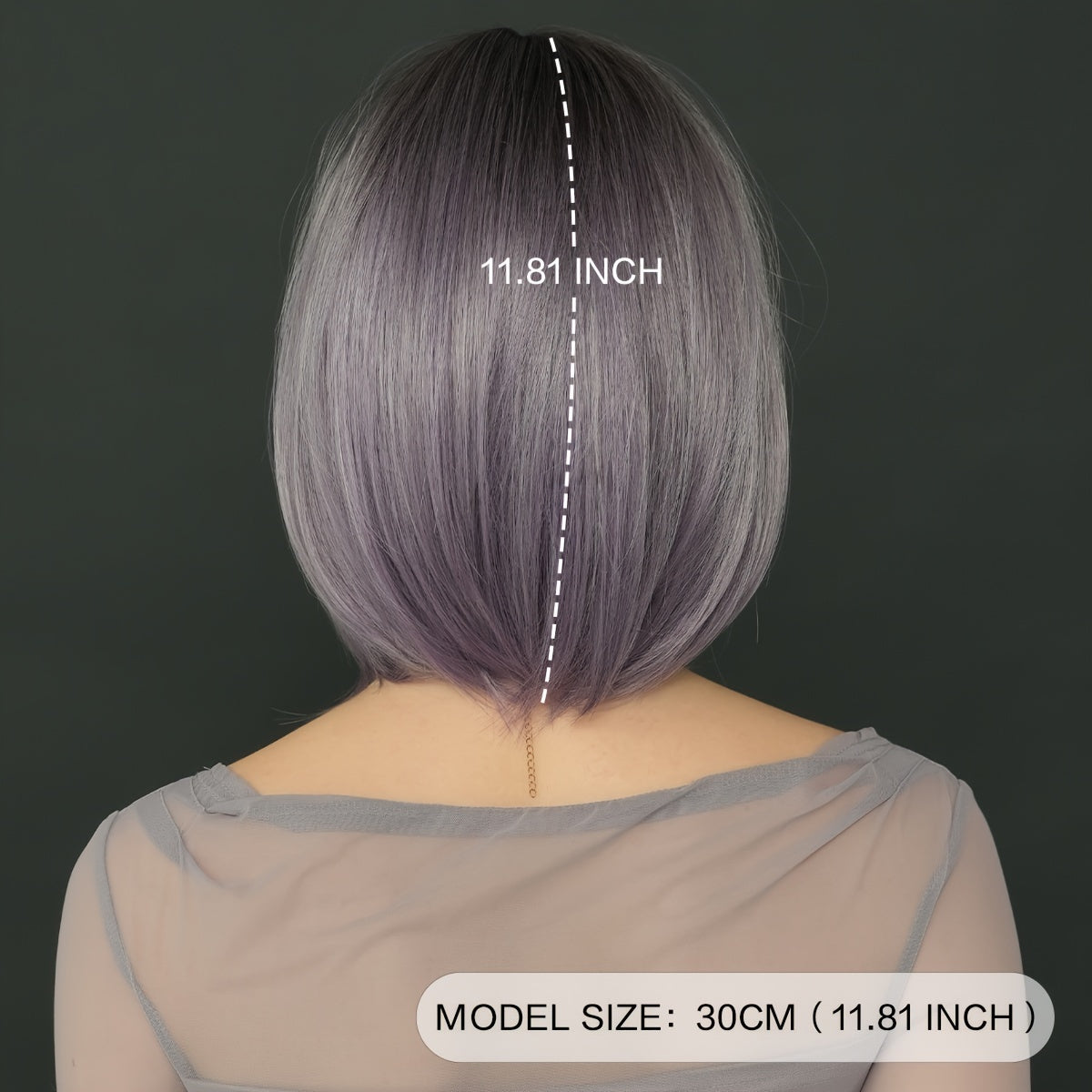 Chic Purple Bob Wig for Women - High-Density Synthetic, Heat Resistant, Side Parted Short Straight Style with Bangs - Perfect for Daily Wear & Parties