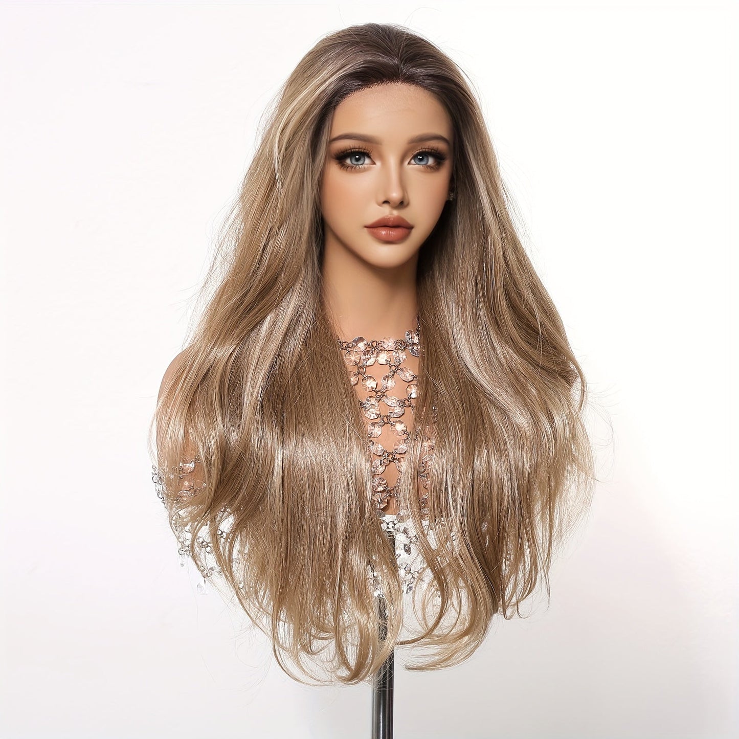 Women's Fashion Wig 26 Inch Curly Wave Basics Style - High Temperature Fiber Synthetic Lace Front Wig, Density 150%, 13x5x1 Lace Area - Versatile for Daily Wear, Work, Parties, Cosplay Events